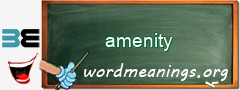 WordMeaning blackboard for amenity